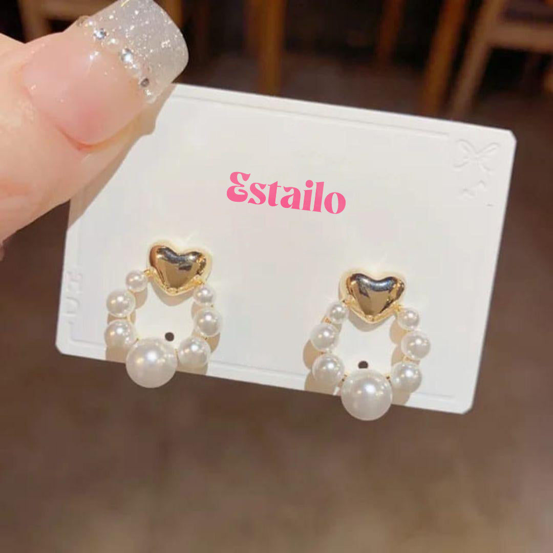 A Pearl Of heart Earrings
