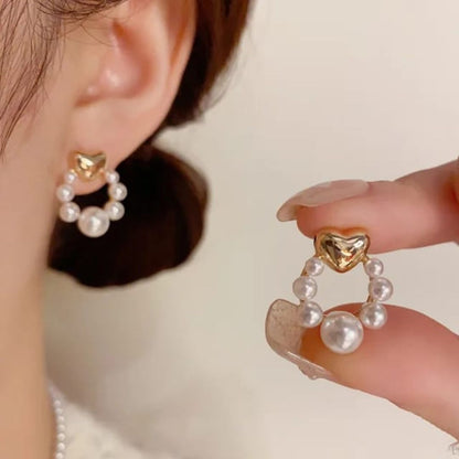 A Pearl Of heart Earrings