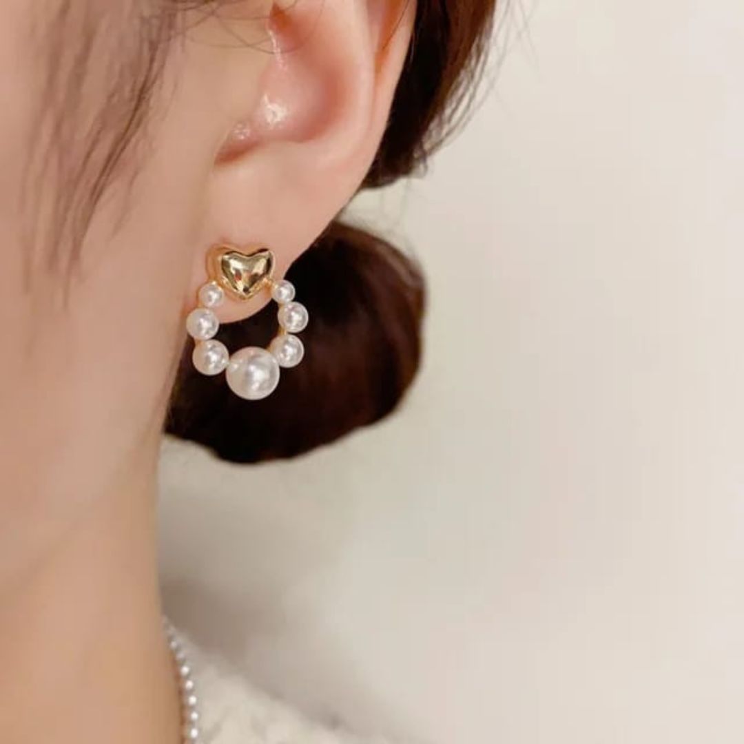 A Pearl Of heart Earrings