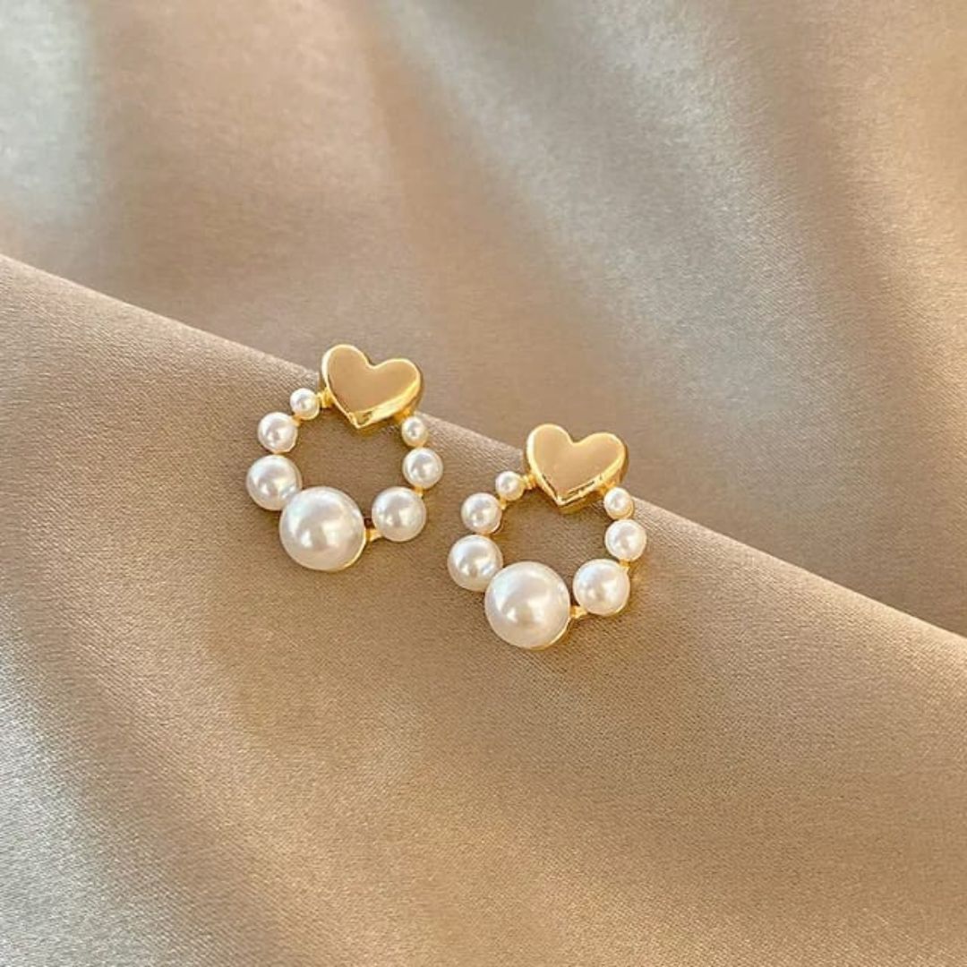 A Pearl Of heart Earrings