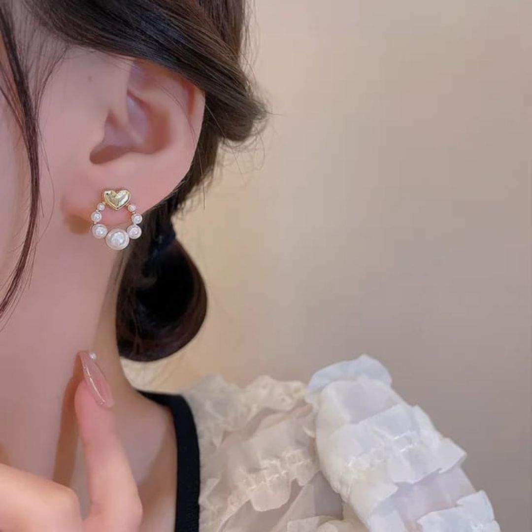 A Pearl Of heart Earrings