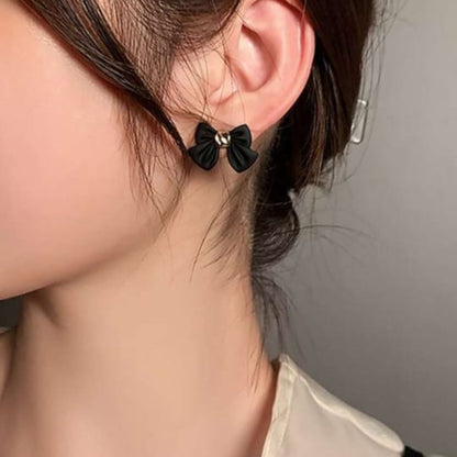 Black Jack Bow Earrings