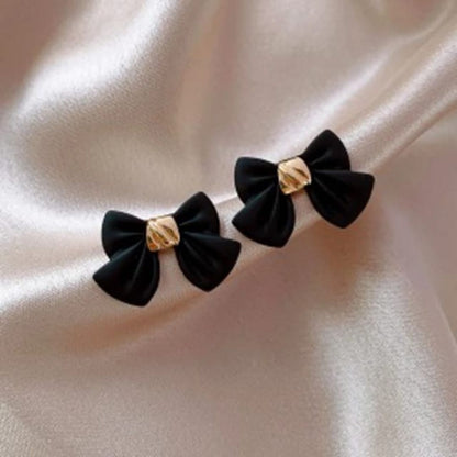 Black Jack Bow Earrings