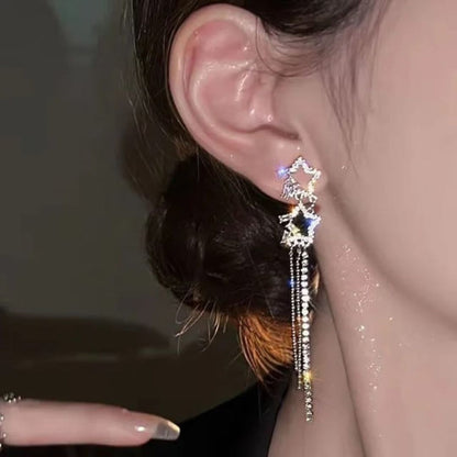 Aim For The Star Chain Earrings