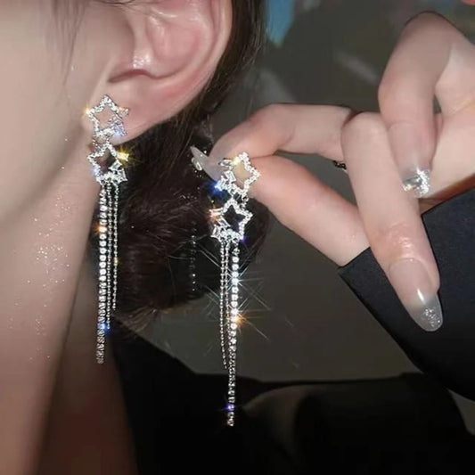 Aim For The Star Chain Earrings