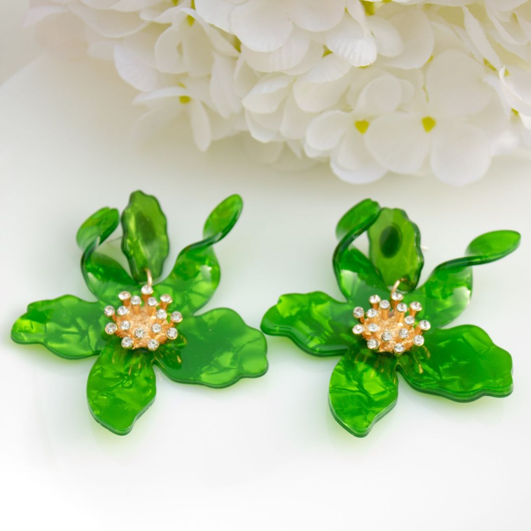 Green Bloom Earring