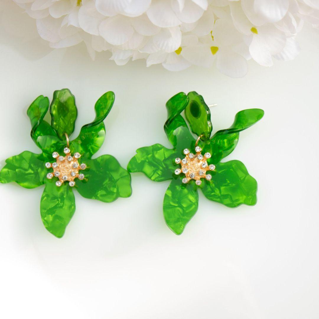 Green Bloom Earring