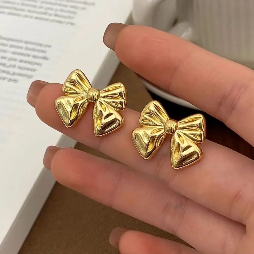 Golden Bow Earring