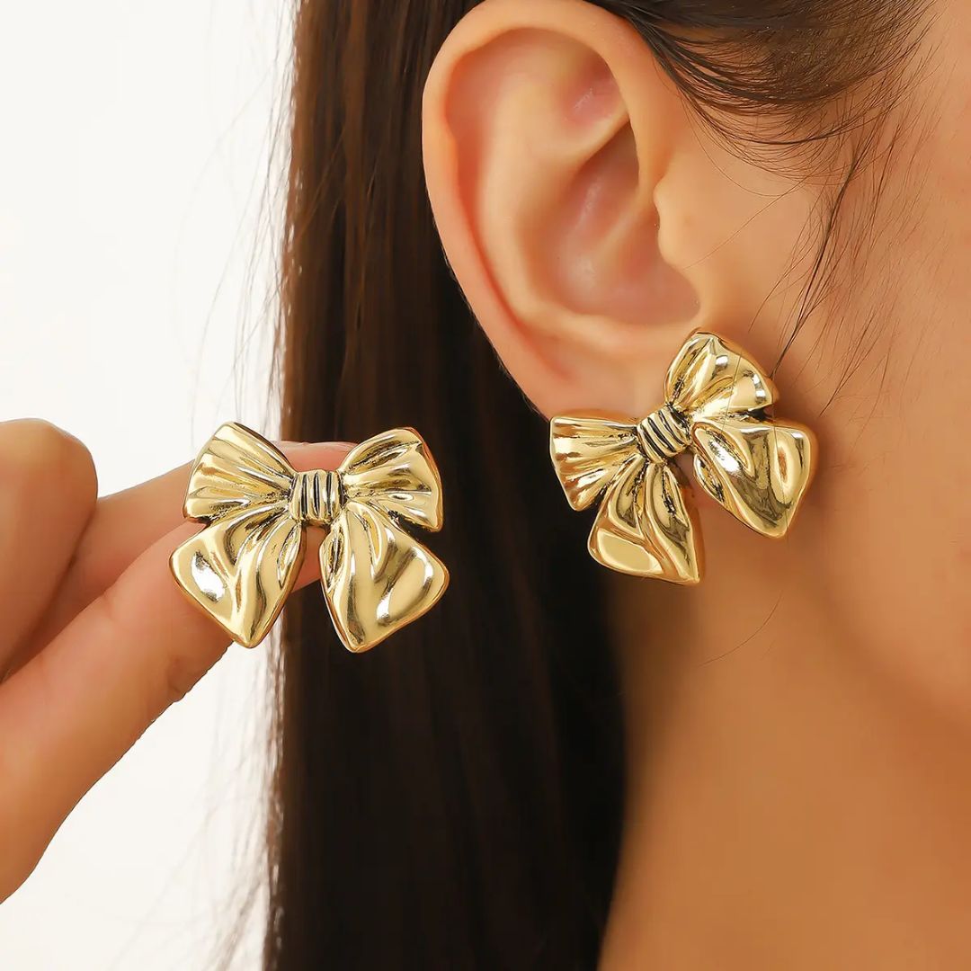 Golden Bow Earring