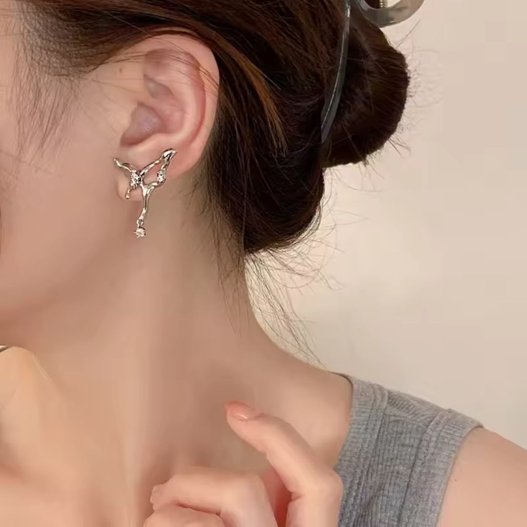 Silver Butterfly Dangler Earring