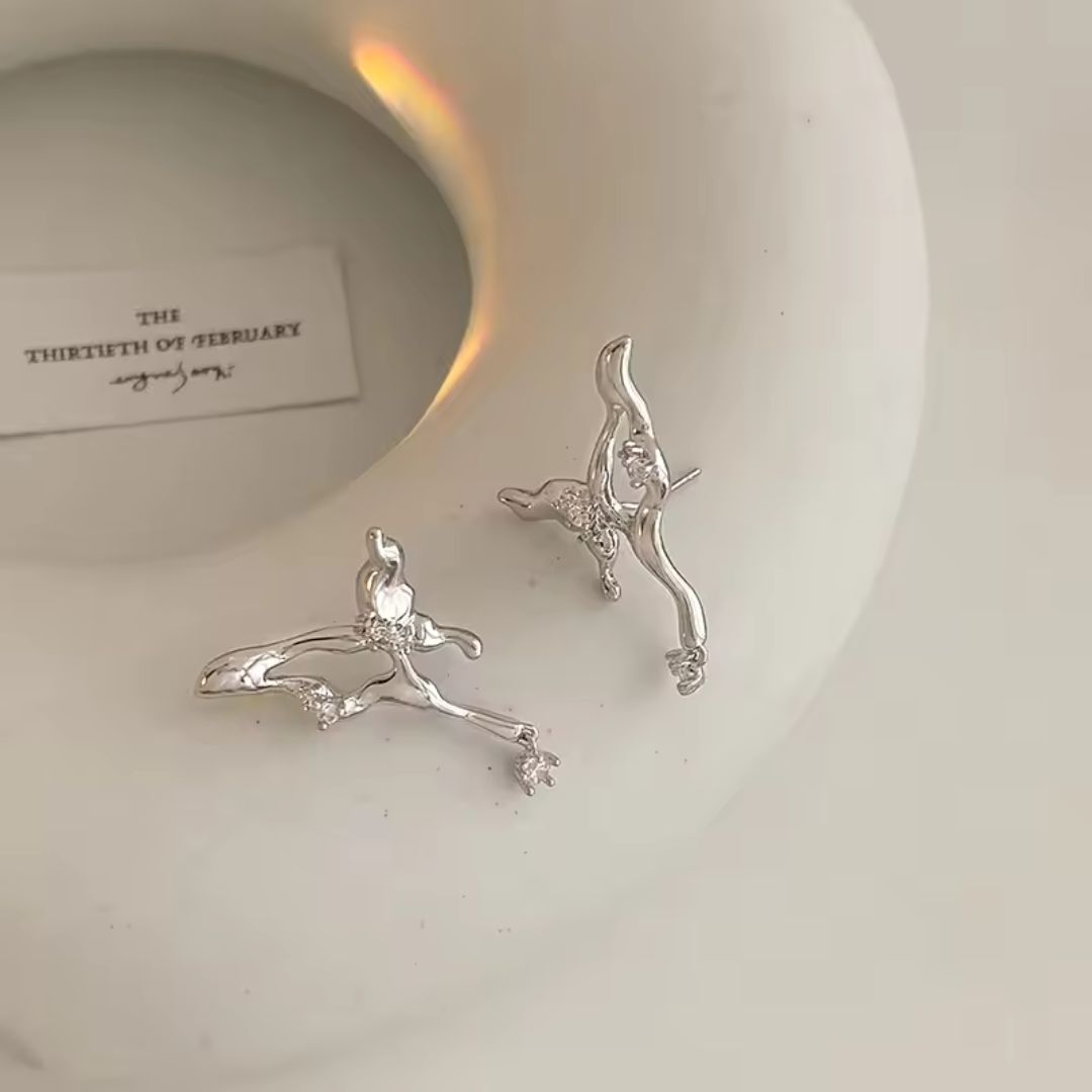 Silver Butterfly Dangler Earring