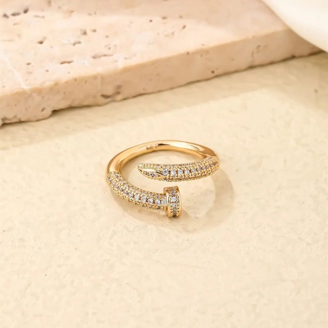 Golden Nail Head Fashion Ring