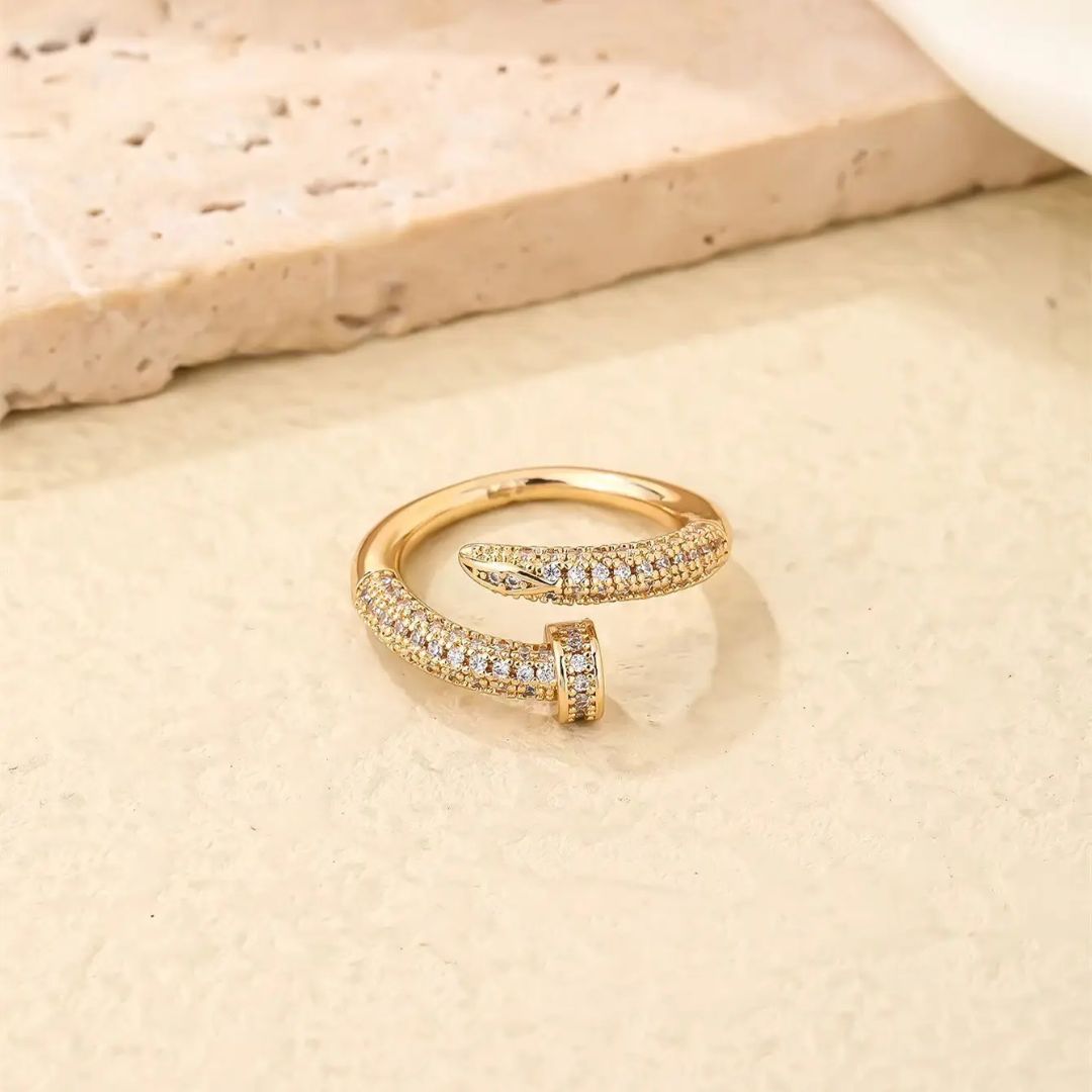 Golden Nail Head Fashion Ring