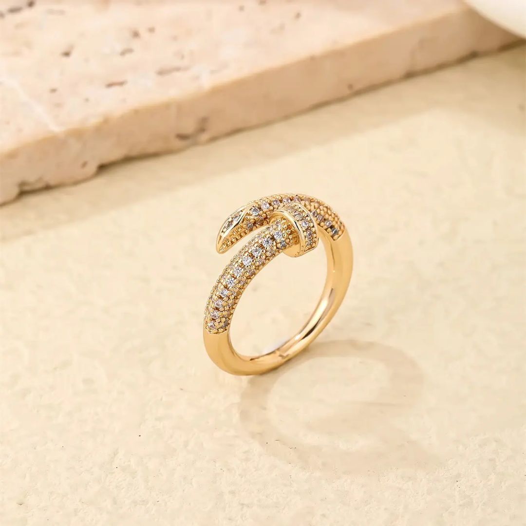 Golden Nail Head Fashion Ring