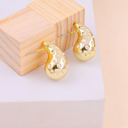 Tear Drop Luxe Stud Earrings