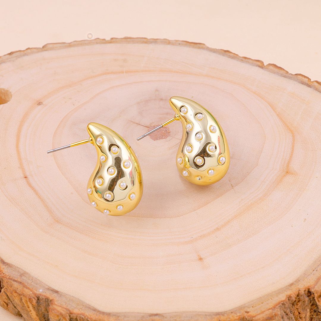 Tear Drop Luxe Stud Earrings