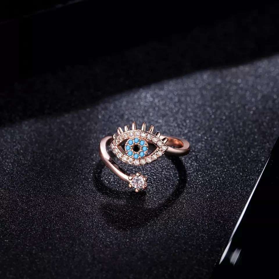 Exquisite Evil Eye Rose Gold Ring
