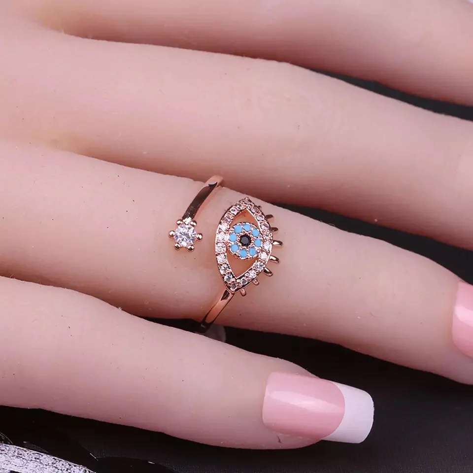 Exquisite Evil Eye Rose Gold Ring