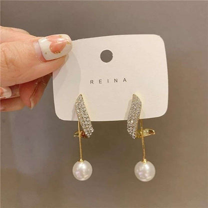 Perky Pearl long Chain Earrings