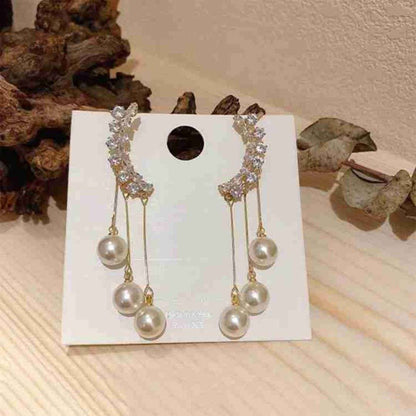 Perky Pearl Chain Hanging Earcuffs