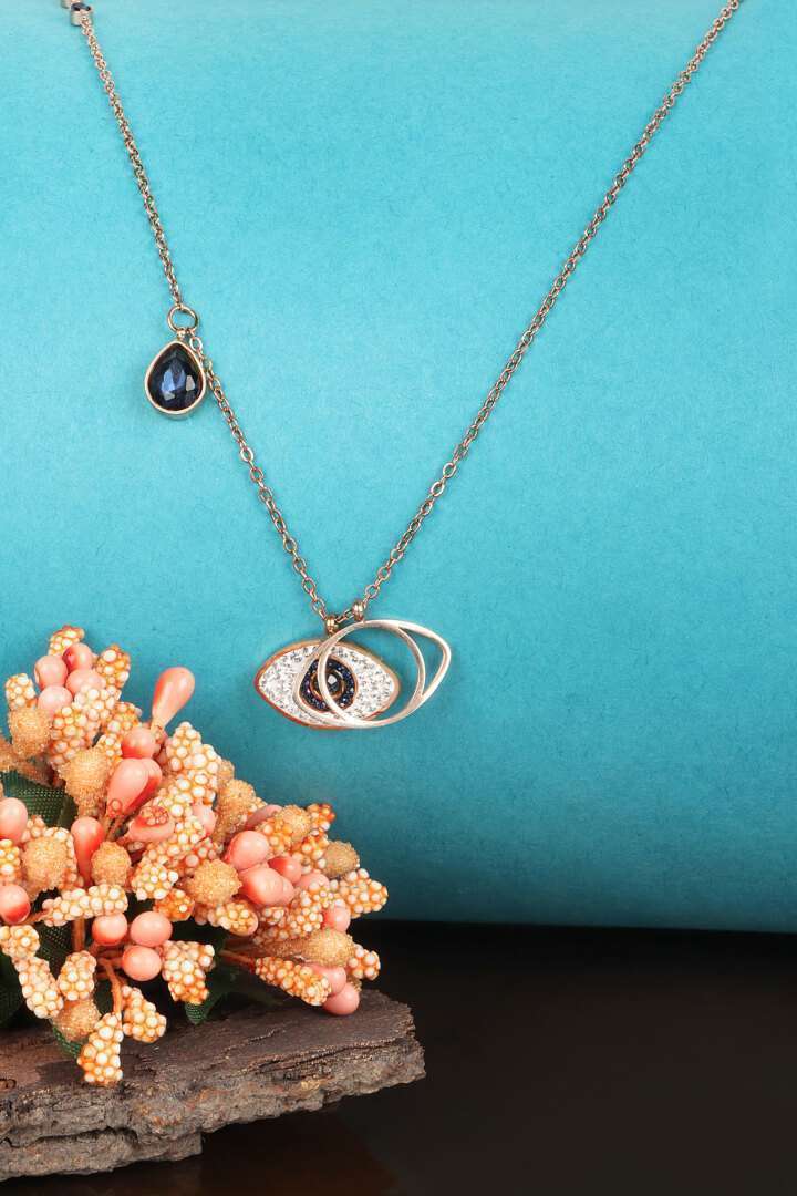 SWAROVSKI Crystal Duo Evil Eye Rose Gold-Plated Necklace : Buy Online at  Best Price in KSA - Souq is now Amazon.sa: Fashion